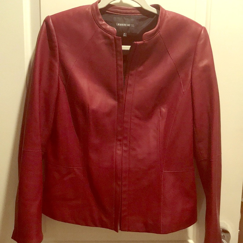Leather burgundy jacket